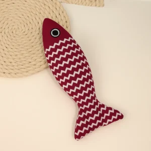 Іграшка для котів лляна рибка – червона