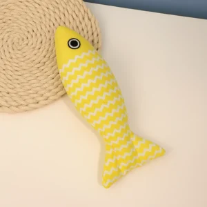 Іграшка для котів лляна рибка – жовта