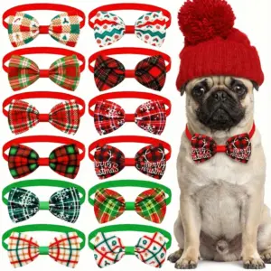 Різдвяні краватки-метелики для котів і собак 10 шт