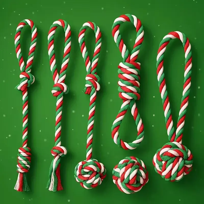 Різдвяний набір мотузкових іграшок для собак 6 шт - Зображення 2