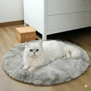 Сірий круглий лежак для котів і собак 40см